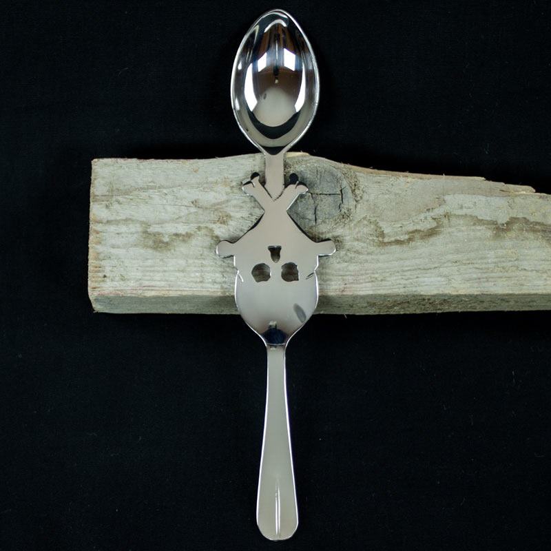 Absinthlöffel Skull gedreht